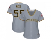Women Pittsburgh Pirates #55 Josh Bell Grey Road Stitched MLB Jersey Women Pittsburgh Pirates #55 Josh Bell Grey Road Stitched MLB Jersey