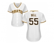 Women Pittsburgh Pirates #55 Josh Bell White Home Stitched MLB Jersey Women Pittsburgh Pirates #55 Josh Bell White Home Stitched MLB Jersey