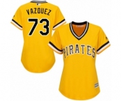 Women's Majestic Pittsburgh Pirates #73 Felipe Vazquez Authentic Gold Alternate Cool Base MLB Jersey Women's Majestic Pittsburgh Pirates #73 Felipe Vazquez Authentic Gold Alternate Cool Base MLB Jersey