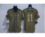 Women Majestic Toronto Blue Jays #11 Kevin Pillar Authentic Green Salute to Service MLB Jersey Women Majestic Toronto Blue Jays #11 Kevin Pillar Authentic Green Salute to Service MLB Jersey