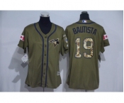 Women Majestic Toronto Blue Jays #19 Jose Bautista Authentic Green Salute to Service MLB Jersey Women Majestic Toronto Blue Jays #19 Jose Bautista Authentic Green Salute to Service MLB Jersey