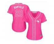 Women Majestic Toronto Blue Jays #29 Jesse Barfield Replica Pink Fashion Cool Base MLB Jersey