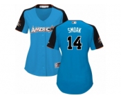 Women's Majestic Toronto Blue Jays #14 Justin Smoak Replica Blue American League 2017 MLB All-Star MLB Jersey Women's Majestic Toronto Blue Jays #14 Justin Smoak Replica Blue American League 2017 MLB All-Star MLB Jersey