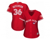 Women's Majestic Toronto Blue Jays #36 Drew Hutchison Authentic Red Canada Day MLB Jersey Women's Majestic Toronto Blue Jays #36 Drew Hutchison Authentic Red Canada Day MLB Jersey