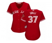 Women's Majestic Toronto Blue Jays #37 Jason Grilli Authentic Red Canada Day MLB Jersey Women's Majestic Toronto Blue Jays #37 Jason Grilli Authentic Red Canada Day MLB Jersey
