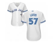Women's Majestic Toronto Blue Jays #57 Mat Latos Authentic White Home MLB Jersey Women's Majestic Toronto Blue Jays #57 Mat Latos Authentic White Home MLB Jersey