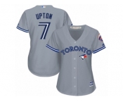 Women's Majestic Toronto Blue Jays #7 B.J. Upton Replica Grey Road MLB Jersey Women's Majestic Toronto Blue Jays #7 B.J. Upton Replica Grey Road MLB Jersey