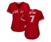 Women's Majestic Toronto Blue Jays #7 B.J. Upton Replica Red Canada Day MLB Jersey Women's Majestic Toronto Blue Jays #7 B.J. Upton Replica Red Canada Day MLB Jersey
