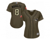 Women's Majestic Toronto Blue Jays #8 Kendrys Morales Replica Green Salute to Service MLB Jersey Women's Majestic Toronto Blue Jays #8 Kendrys Morales Replica Green Salute to Service MLB Jersey