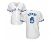 Women's Majestic Toronto Blue Jays #8 Kendrys Morales Replica White Home MLB Jersey Women's Majestic Toronto Blue Jays #8 Kendrys Morales Replica White Home MLB Jersey