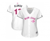 Women's Toronto Blue Jays #12 Roberto Alomar White Mother's Day Cool Base Stitched MLB Jersey Women's Toronto Blue Jays #12 Roberto Alomar White Mother's Day Cool Base Stitched MLB Jersey
