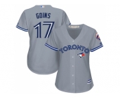 Women's Toronto Blue Jays #17 Ryan Goins Grey Road Stitched MLB Jersey Women's Toronto Blue Jays #17 Ryan Goins Grey Road Stitched MLB Jersey