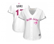 Women's Toronto Blue Jays #17 Ryan Goins White Mother's Day Cool Base Stitched MLB Jersey Women's Toronto Blue Jays #17 Ryan Goins White Mother's Day Cool Base Stitched MLB Jersey