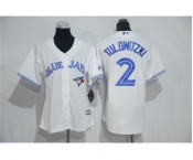 Women's Toronto Blue Jays #2 Troy Tulowitzki White Cool Base Jersey Women's Toronto Blue Jays #2 Troy Tulowitzki White Cool Base Jersey