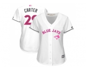 Women's Toronto Blue Jays #29 Joe Carter White Mother's Day Cool Base Stitched MLB Jersey Women's Toronto Blue Jays #29 Joe Carter White Mother's Day Cool Base Stitched MLB Jersey
