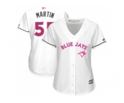 Women's Toronto Blue Jays #55 Russell Martin White Mother's Day Cool Base Stitched MLB Jersey Women's Toronto Blue Jays #55 Russell Martin White Mother's Day Cool Base Stitched MLB Jersey