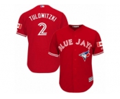 Youth Majestic Toronto Blue Jays #2 Troy Tulowitzki Authentic Red Canada Day MLB Jersey Youth Majestic Toronto Blue Jays #2 Troy Tulowitzki Authentic Red Canada Day MLB Jersey