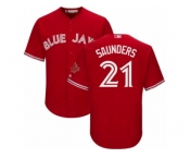 Youth Majestic Toronto Blue Jays #21 Michael Saunders Replica Scarlet Alternate MLB Jersey Youth Majestic Toronto Blue Jays #21 Michael Saunders Replica Scarlet Alternate MLB Jersey