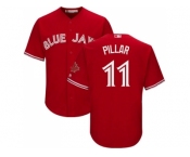 Youth Toronto Blue Jays #11 Kevin Pillar Red Cool Base Canada Day Stitched MLB Jersey
