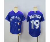 Youth Toronto Blue Jays #19 Jose Bautista Majestic Blue 40th Anniversary Patch Cool Base Jersey Youth Toronto Blue Jays #19 Jose Bautista Majestic Blue 40th Anniversary Patch Cool Base Jersey