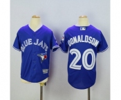 Youth Toronto Blue Jays #20 Josh Donaldson Majestic Blue 40th Anniversary Patch Cool Base Jersey Youth Toronto Blue Jays #20 Josh Donaldson Majestic Blue 40th Anniversary Patch Cool Base Jersey