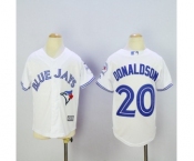 Youth Toronto Blue Jays #20 Josh Donaldson Majestic White 40th Anniversary Patch Cool Base Jersey Youth Toronto Blue Jays #20 Josh Donaldson Majestic White 40th Anniversary Patch Cool Base Jersey
