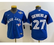 Youth Toronto Blue Jays #27 Vladimir Guerrero Jr. Royal 2025 World Series Cool Base Stitched Baseball Jersey Youth Toronto Blue Jays #27 Vladimir Guerrero Jr. Royal 2025 World Series Cool Base Stitched Baseball Jersey