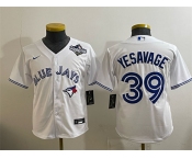 Youth Toronto Blue Jays #39 Trey Yesavage White 2025 World Series Cool Base Stitched Baseball Jersey Youth Toronto Blue Jays #39 Trey Yesavage White 2025 World Series Cool Base Stitched Baseball Jersey