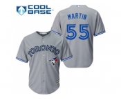 Youth Toronto Blue Jays #55 Russell Martin Grey Cool Base Stitched MLB Jersey