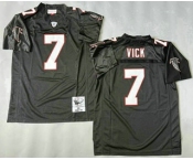 Men's Atlanta Falcons #7 Michael Vick Black 2003 Throwback Jersey