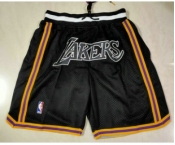 Men's Los Angeles Lakers Black MVP Just Don Swingman Throwback Shorts