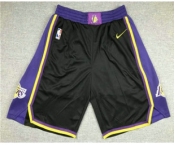 Men's Los Angeles Lakers Black Nike Swingman 2021 Earned Edition Stitched Shorts