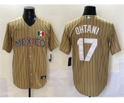 Men's Mexico Baseball #17 Shohei Ohtani Tan 2023 World Baseball Classic Stitched Jersey