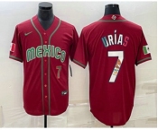 Men's Mexico Baseball #7 Julio Urias Number 2023 Red Blue World Baseball Classic Stitched Jerseys