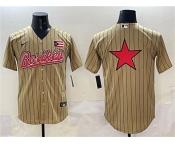 Men's Puerto Rico Baseball Tan 2023 World Baseball Classic Team Big Logo Stitched Jersey