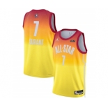 Men's 2023 All-Star #7 Kevin Durant Orange Game Swingman Stitched Basketball Jersey