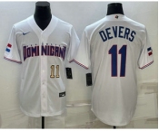 Men's Dominican Republic Baseball #11 Rafael Devers Number 2023 White World Baseball Classic Stitched Jerseys