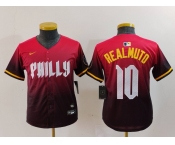 Youth Philadelphia Phillies #10 JT Realmuto Red 2024 City Connect Limited Jersey