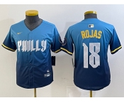 Youth Philadelphia Phillies #18 Johan Rojas Blue 2024 City Connect Limited Stitched Jersey