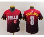 Youth Philadelphia Phillies #8 Nick Castellanos Red Red 2024 City Connect Limited Jerseys