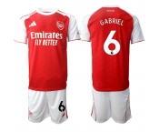 Men's Arsenal F.C #6 Gabriel 2026 Red Home Soccer Jersey Suit
