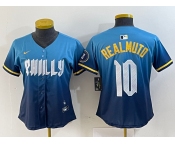 Women's Philadelphia Phillies #10 JT Realmuto Blue 2024 City Connect Limited Stitched Jersey