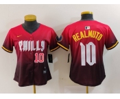 Women's Philadelphia Phillies #10 JT Realmuto Number Red 2024 City Connect Limited Jersey