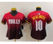 Women's Philadelphia Phillies #10 JT Realmuto Red 2024 City Connect Limited Jersey