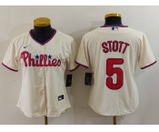 Women's Philadelphia Phillies #5 Bryson Stott Cream Cool Base Jersey