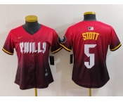 Women's Philadelphia Phillies #5 Bryson Stott Red 2024 City Connect Limited Jersey