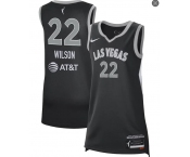 Mens Unisex Las Vegas Aces #22 A'ja Wilson Black Explorer Edition Player Jersey