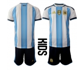 Youth Argentina Blank National Team FIFA x World Cup 2026 Home White On Field Kids Jersey