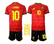 Youth Belgium #10 LUKAKU National Team FIFA x World Cup 2026 Home Red On Field Kids Jersey