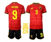 Youth Belgium #9 OPENDA National Team FIFA x World Cup 2026 Home Red On Field Kids Jersey